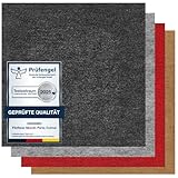 andiamo Teppichfliesen selbstklebend – 25 Stück, 40x40 cm Filz Bodenbelag für Wohnräume, DIY, leicht verlegbar & für Fußbodenheizung – Standard 4 m², Anthrazit