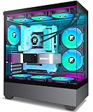 FOIFKIN F1 PC Gehäuse - Vorinstallierter 6 PWM ARGB-Lüfter, ATX Mid-Tower Gaming PC Gehäuse, 270° Panoramaglas mit Type-C (Schwarz, F1)