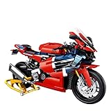 Auspcers Technik Motorrad Bausteine für 1000RR, 1017 Teile Technik Supermotorrad Modell Bauset Technik Rennen Motorrad MOC Modellbausätze, Klemmbausteine Kompatibel mit großen Marken
