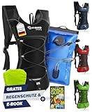 SASMO® Trinkrucksack mit Thermofach | Trinkrucksack Laufen - Ultraleicht 300g | Laufrucksack mit Trinkblase | Trinkrucksack Fahrrad | Laufen, Fahrradfahren & Joggen