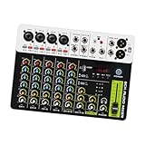 perfeclan 7-Kanal-Audiomixer, DJ-Mixer, tragbarer, leichter Mini-Audiomixer-Verstärker, digital für Live-Übertragungen