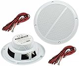 ChiliTec Lautsprecher 6,5' 165mm Wasserfest 100Watt Paar Einbaulautsprecher für Wand & Decke Marine-Lautsprecher IP44 geeignet für Innen- & Aussenbereich Paar / 2 Stück Weiß