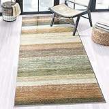 Floordirekt Teppich Läufer für Küche, Flur & Wohnraum - Teppichläufer auf Maß - Meterware - Flurteppich - Küchenläufer - Wohnzimmer Teppich (80 x 300 cm, Naxos - Beige-Rot)