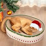 Conlun Kratzbrett Katze, Oval Kratzpappe für Katzen, Katzenbett aus Wellpappe, Lounge-Schale für Katzen zum Spielen und Ruhen, Katzenfreunde
