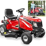 HECHT Rasentraktor 12 PS- Mit Seitenauswurf – Benzin Rasenmäher Traktor mit Einzylinder 4-Takt-OHV Motor – 8,8 kW– Aufsitzrasenmäher für große Rasen Flächen – 98 cm Schnittbreite