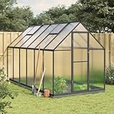 Gewächshaus mit Fundamentrahmen Anthrazit 334x169x202 cm Alu, Xichuzi Frühbeet, Tomatenhaus, , Treibhaus, Greenhouse, Garten Zubehör - 3266331