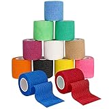 tonyg-p 12 Rollen Selbsthaftende Bandage Elastisch Kohäsiver Verband Tierverband Selbstklebender Haftbandage für Stretch-Sportler Sport Handgelenk Knöchel(5cm*4.5m)