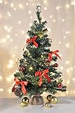 HI Künstlicher Weihnachtsbaum 75 cm Tannenbaum Christbaum Dekobaum beleuchtet und dekoriert
