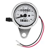 Motorrad Dual Kilometerzähler Tachometer Nachtlicht, Universal Motorrad Tachometer Kilometerzähler 12V Nachtsichtmesser Kilometer Tabelle