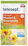 tetesept Meeressalz Muskel & Bewegung – Gesundheitsbad für Entlastung nach Bewegung mit 5 ätherischen Ölen – Wohltuender Badezusatz mit natürlichem Meeressalz – 1 x 80 g