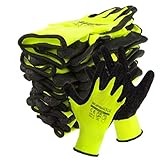 Trevendo 12 Paar Arbeitshandschuhe Montagehandschuhe Super Tech Nylex Latex Beschichtung (Größe 10)
