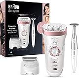 Braun Silk-épil 9 Beauty-Set, Epilierer Damen für Haarentfernung, Aufsätze für Rasierer und Massage für Körper, inkl. Bikinitrimmer, Tasche, Valentinstagsgeschenk für Sie, 9-890, rose/gold