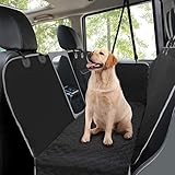 Hundedecke Auto Rückbank, Wasserdicht & Kratzfest Autoschondecke Hund Rücksitz (145 x 136 cm) mit Seitenschutz und Sichtfenster, Universal Hunde Autodecke für Auto SUV - Schwarz
