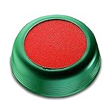 Läufer 69234 Anfeuchter, zum Anfeuchten von Briefumschlägen oder Briefmarken, rund, Ø 8,5 cm, flexible grüne Hülle, oranger Schwamm