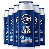 Nivea Men Anti-Schuppen Kraft-Shampoo, 6er-Packung (6 x 250 ml), tägliches Shampoo zur Schuppen-Behandlung für Männer, Anti-Schuppen-Shampoo, entfernt bis zu 100% der sichtbaren Schuppen