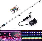 VARMHUS 18-112 cm LED Aquarium-Licht Unterwasserbeleuchtung Aufsetzleuchte Abdeckung Wasserdicht Lampe Stecker EU für Fisch Tank (1.8 * 112cm, RGB)