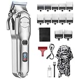Jack & Rose Haarschneidemaschine, kabellos profi Haarschneider, IPX7 Wasserdicht elektrischer Friseur Rasierer, USB wiederaufladbar Haar und Bartschneider für Männer