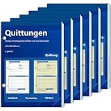 A6 Quittungsblock Durchschreibend Rechnungsblock Kleinunternehmer 2 x 50 Blatt gelocht für Kleinunternehmer Vereine Selbständige (6)