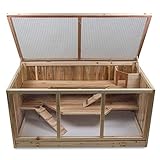 bonsport XXL Kleintierkäfig Hamsterkäfig aus Holz - Meerschweinchen Käfig, 95 x 50 x 51 cm