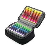 Federmäppchen 72 Slots Große Kapazität Bleistift-Beutel Mäppchen Portable Abnehmbar Aufbewahrung Bleistifte Organizer Stationäre Fall Farbige Bleistifte Halter für Mädchen Jungen Erwachsene (Schwarz)