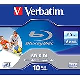 Verbatim BD-R Double Layer 50GB 6X w. Inkjet Print. No ID,10 Pack, 43736