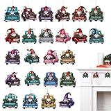 Weihnachtskalender, Adventskalender 2025–2025, Frohe Weihnachten, Auto, 2D-Anhänger, 24 Tage, festlicher Charm-Countdown-Kalender für Hof, Party, Fenster, Kaminsims, Schlafzimmer, Baum, Büro, Tür