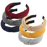 URAQT Haarreif, 6 Stück Haarreifen Damen, Vintage Haarband, Headband knoten Warp, Breit Retro Stirnband Haarreifen, Stoff Haarreif für Frauen Mädchen Lieferungen