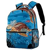 Laptop-Rucksack für Herren, Motiv: Bulltierkampf mit rotem Mond, mit verstellbarem Riemen, Mehrfarbig 03,