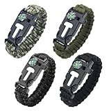 Generisch Überlebensarmband,Multifunktionales Überlebensarmband,Schnalle, Kompass,Rettungsschwimmerpfeife,Wild Camping Ausrüstung Kit,Wildness Notfall Überleben Kit für Camping,Outdoor Reisen,Wandern