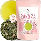 YAMASAN KYOTO UJI Japanischer grüner mit Kirschblütengeschmack, eine wohlschmeckende Mischung aus grünem Tee, Kirschblüten und Kirschblättern, ein natürlicher Tee auf pflanzlicher Basis (80 g)