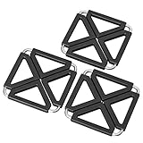 O-ishii Heatmaster+ 3er Set Aufklappbare Topfuntersetzer Metall-Design, hitzebeständig, 12x12cm bis 22x22cm, schwarz