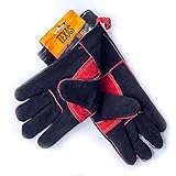 Texas Club Grillhandschuhe aus Leder, beständig gegen hohe Temperaturen | Hitzebeständige Ofenhandschuhe, sichere Hände, Thermoschutz für Barbecue Grill | Hitzebeständige feste Ofenhandschuhe