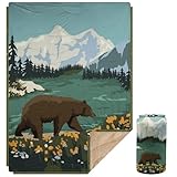 KawaGebo Kamp Campingdecke Ultraleicht Warm I Outdoor Reisedecke verstaubar I Camping Decke wasserabweisend für Wandern, Reisen, Hängematte,Van, Flugzeug DeckeI Thermal Sherpa & Ripstop,145x200cm