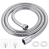 Caiery Brauseschlauch,1.5M Premium Duschschlauch aus Edelstahl Flexibler Brauseschlauch mit Dichtungen für Handbrause,Hand-Duschkopf，304 Edelstahl