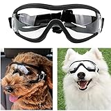 Jiakalamo Hundebrille Sonnenbrille, Winddicht Antibeschlagbrille Verstellbarer Sonnenbrille Hund, Augenschutz Coole Hundebrille für Mittelgroße und Große Hunde