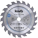 kwb Kreissägeblatt 160 x 16 mm, schneller Schnitt, Sägeblatt geeignet für Weich- und Hartholz, Tischlerplatten und Spanplatten