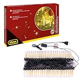 Idena 31839 - LED Lichterkette mit 50 Kerzenlichtern, elfenbeinfarbene Kerzen mit Befestigungs-Klemmen, ca. 26 m lang, Deko für Innen, Weihnachtsdeko und Beleuchtung für den Weihnachtsbaum
