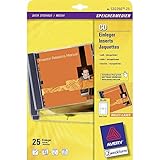AVERY Zweckform C32250-25 CD-Einleger (25 CD-Cover, 151x118mm auf A4, Vorder- und Rückseite für Standard-Cases, hochwertiges Kartenmaterial, mikroperforiert, Inlays zum Bedrucken) 25 Blatt, weiß