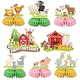 8pcs Baurnhoftieren Geburtstag Dekoration,Baurnhoftieren Party Bienenwaben,Baurnhof Party Tischaufsätze,Baurnhof Geburtstag Party Deko für Kinder,Kindergeburtstag Dekoration für Baurnhoftieren Thema