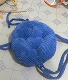 Waigg Kii Rundes Stuhlkissen, dick, 6 cm, Baumwolle, rutschfest, weich, für Stuhl, Hocker, Sitzkissen, für drinnen und draußen, 30 x 30 cm, Blau