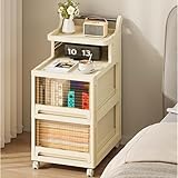 Peiaw Rollwagen Badezimmer,Faltbares Küchenwagen mit Rollen,3/4 Transparenten Schubladen & Multifunktionalem Aufbewahrungsregal,Badrollwagen für Bad, Klassenzimmer, Studio (4 Schichten)