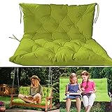 PJDDP Sitzkissen für Hollywoodschaukel wetterfest - Bankkissen Outdoor - Gartenschaukel Kissen Sitzbank mit Rückenlehne,Grün,120x100CM/47x40IN