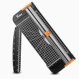 Firbon A4 Papierschneider 12 Zoll Titan Gerader Schneidemaschine Scrapbooking Werkzeug mit Automatischem Sicherheitsschutz und Seitenlineal Austauschbare Klinge für Coupon, Karton, Etikett und Foto