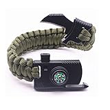 WEREWOLVES 5 in 1 Outdoor Survival Tactical Fallschirm Seil Überleben Seil Armband Mit Kleinen Messer (Armee-Grün)