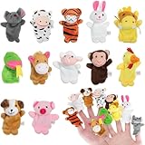 12 Stück Fingerpuppen für Kinder, Finger Plüschtier, Tier Fingerpuppe, Mini Plüschtiere für die Rollenspiel Frühkindliche Bildung Mitgebsel Kindergeburtstag Kleine Geschenke für Kita