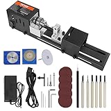 VEVOR Mini Drehbank 96W Drechselbank Max. Drehdurchmesser 70mm Drechselmaschine Spindeldrehzahl 4250–8500U/min Kopierdrechselbank mit 7-Gang-Einstellung Drehbank mit komplettem Zubehör