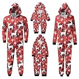 Passende Familiensets Weihnachtspyjama-Set Weihnachtspyjamas Nachtwäsche Weiche passende Weihnachtspyjamas(A20 Watermelon Red,Large)
