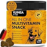 KUINEA® Hunde Vitamine als Leckerli | All-in-One Multivitamin für Hunde | 150 Snacks (400 g) | Immunsystem, Knochen, Verdauung, Fell | Nahrungsergänzung Hund | ca. 5-Monats-Vorrat (1er Pack)