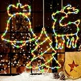 Weihnachtsbeleuchtung Fenster Innen, 3 Stück LED Lichtervorhang Weihnachten, Lichter Fenster Weihnachten 155 LEDs 8 Modi Wasserdicht Weihnachtsdeko Beleuchtung für Weihnachten Deko, Balkon, Party