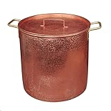 NCPSAKD Gehämmerte Kupferpfanne mit Messinggriffen, 6 l (1,5 Gallonen)